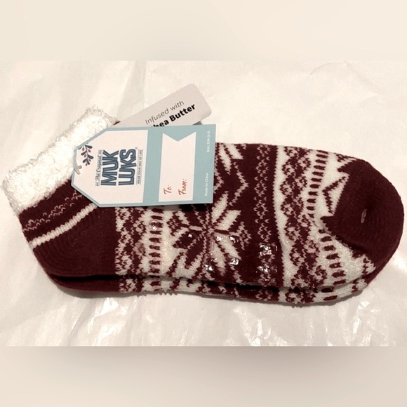 🍁MUK LUKS Red & White Socks - Picture 1 of 6